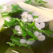 竹の子と押し麦の塩麹スープ