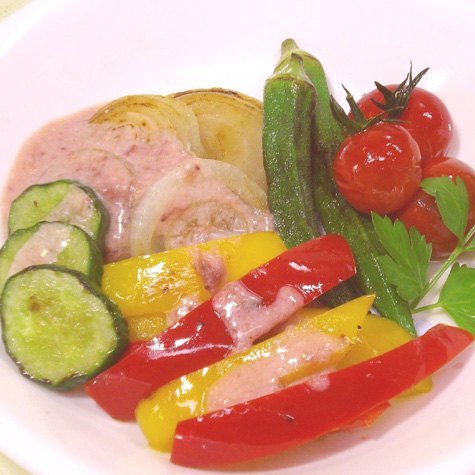 夏野菜のソテー 梅マヨソース