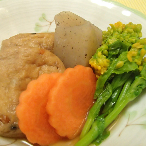 がんもと菜の花の煮物