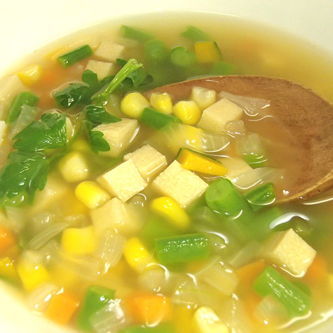 高野豆腐と甘い野菜のスープ