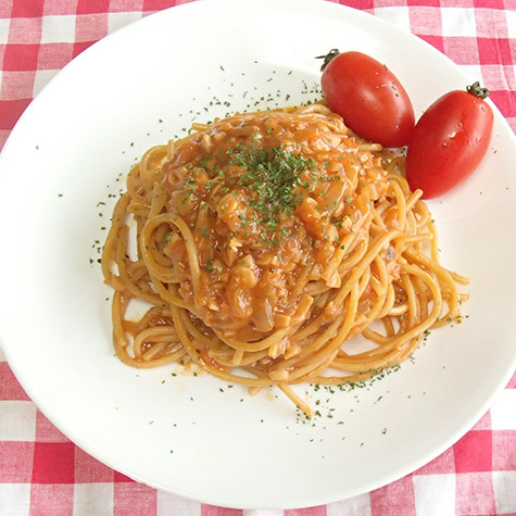甘栗みたいな大豆のミートパスタ風