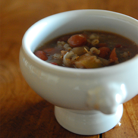 金時豆とワイルドライスのスープ